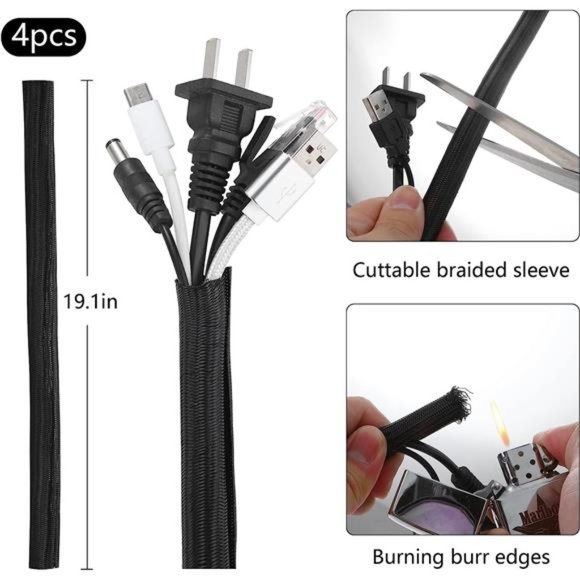 173 Pcs Cable Management Organizer Kit, Include 4 Cable Sleeve Split - Picture 7 of 7